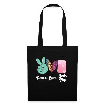 Week-end de filles Paix Amour Filles Voyage - Sac en tissu - noir - Devant