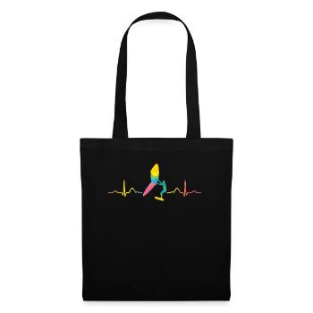 Flügel Surfer Wingsurfing Retro Folie Flügel - Stoffbeutel - Schwarz - Vorne
