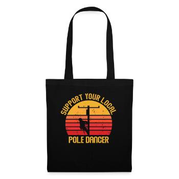Soutenez votre monteur de lignes Pole Dancer local - Sac en tissu - noir - Devant