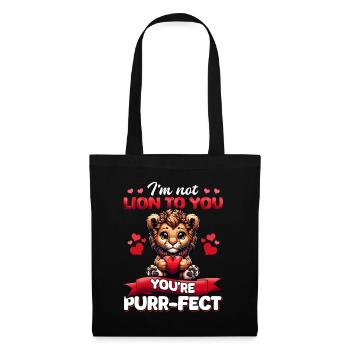 Lion with Heart Love Valentine's Day - Tote Bag - black - Front