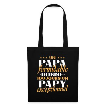 Ein tolles Papa Opa außergewöhnliches Geschenk - Stoffbeutel - Schwarz - Vorne