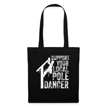 Soutenez votre monteur de lignes Pole Dancer local - Sac en tissu - noir - Devant