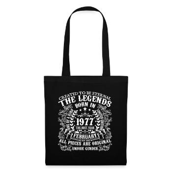 Février 1977 anniversaire 1977 Février année - Sac en tissu - noir - Devant