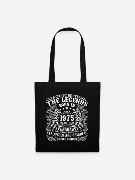 Février 1975 anniversaire 1975 Février année - Sac en tissu - noir