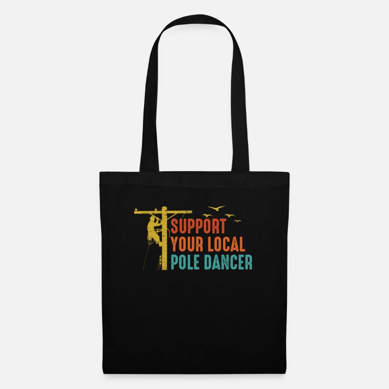 Soutenez votre monteur de lignes Pole Dancer local - Sac en tissu - noir