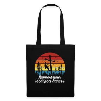 American Lineman Powerline Worker Design - Tote Bag - black - Front