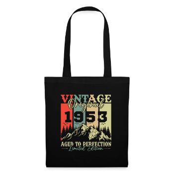 Original 1953 Vintage Geburtstag Retro - Stoffbeutel - Schwarz - Vorne