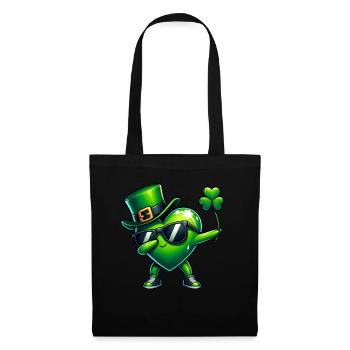 Cœur de trèfle irlandais de la Saint-Patrick - Sac en tissu - noir - Devant