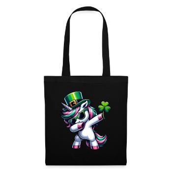 St Patrick's Day Heart Irish Unicorn Dabbing - Tote Bag - black - Front