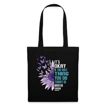 Sensibilisation à la prévention du suicide - Sac en tissu - noir - Devant