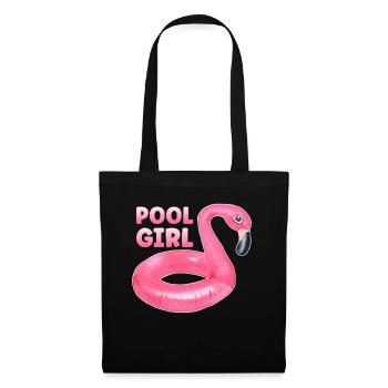 Pool Girl Flamingo Floatie Swimming Pool - Tote Bag - black - Front