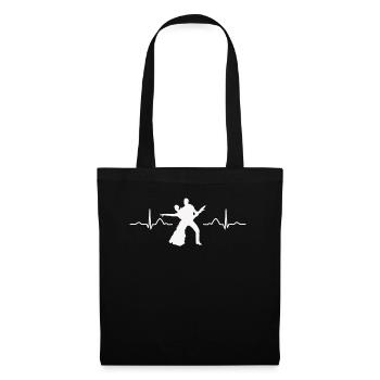 Couple de danse latine Danseur de battement de cœur - Sac en tissu - noir - Devant