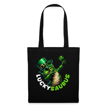 Fête de la Saint-Patrick Chance irlandaise Luckysaurus - Sac en tissu - noir - Devant