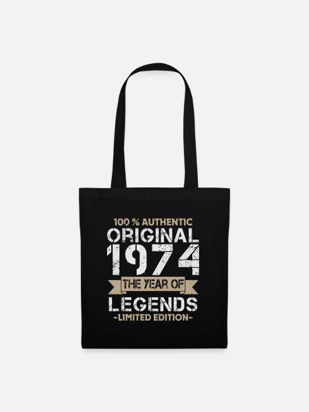 Legende 1974 Original Jahrgang Geburtstagsgeschenk - Stoffbeutel - Schwarz
