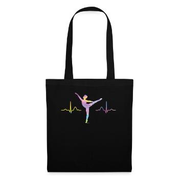 Ballet, Danseur, Battement de cœur, Ecg, Ballerine - Sac en tissu - noir - Devant