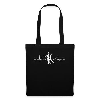 Couple de danse latine Danseur de battement de cœur - Sac en tissu - noir - Devant