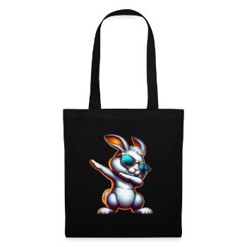 Osterhase Dabbing Ostern Hase - Stoffbeutel - Schwarz - Vorne