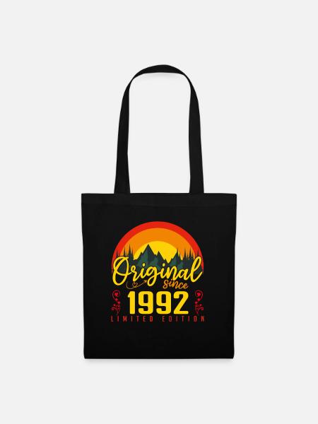 Geburtstag 1992 Geburtstag Jahrgang 1992 Geschenk - Stoffbeutel - Schwarz
