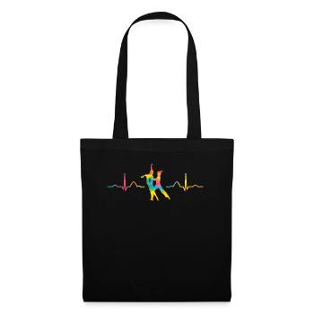 Couple de danse latine Danseur de battement de cœur - Sac en tissu - noir - Devant