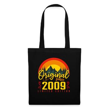 Anniversaire 2009 Anniversaire né en 2009 cadeau - Sac en tissu - noir - Devant