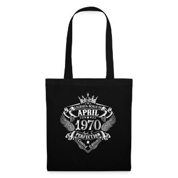 April 1970 Geburtstag April 1970 April Geschenk - Stoffbeutel - Schwarz - Vorne