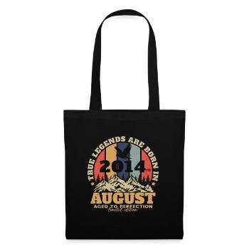 August 2014 Vintage Retro Geburtstagsgeschenk - Stoffbeutel - Schwarz - Vorne