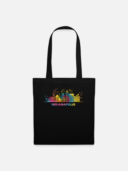 Indianapolitanische Skyline Indianapolis - Stoffbeutel - Schwarz