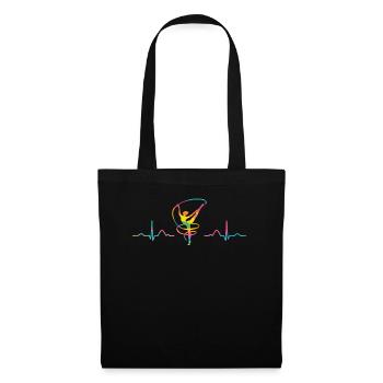 Gymnaste avec bande de gymnastique rythmique - Sac en tissu - noir - Devant