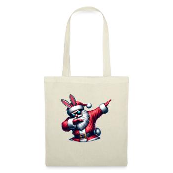 Dabbing Père Noël oreilles de lapin Noël - Sac en tissu - nature - Devant