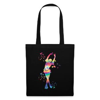 Eiskunstläufer Schlittschuhlaufen Eiskunstlauf - Stoffbeutel - Schwarz - Vorne