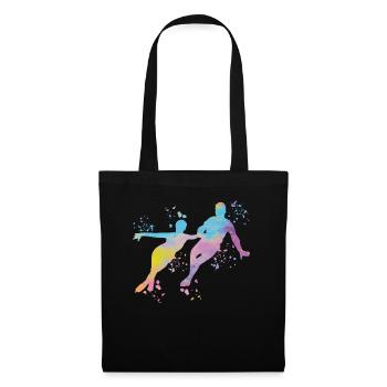 Eiskunstläufer Schlittschuhlaufen Eiskunstlauf - Stoffbeutel - Schwarz - Vorne