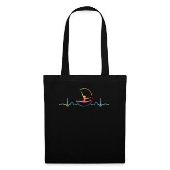 Gymnaste avec bande de gymnastique rythmique - Sac en tissu - noir - Devant