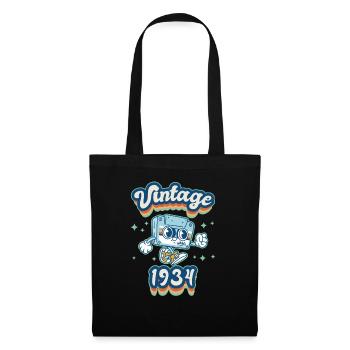 1934 vintage né anniversaire mari femme rétro - Sac en tissu - noir - Devant