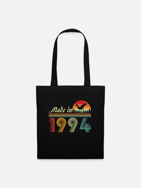 1994 Jahrgang geboren Vintage Geburtstag Retro - Stoffbeutel - Schwarz