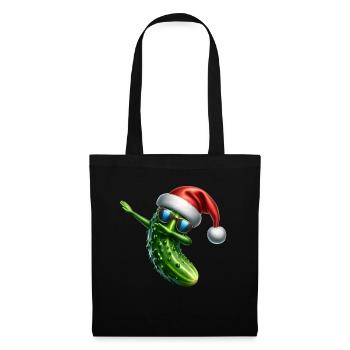 Gurke Santa Hat Weihnachten Dabbing - Stoffbeutel - Schwarz - Vorne