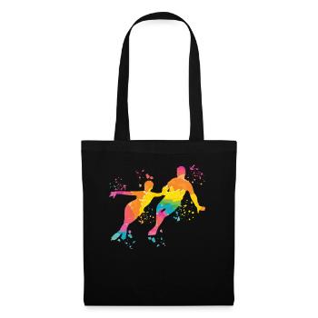 Eiskunstläufer Schlittschuhlaufen Eiskunstlauf - Stoffbeutel - Schwarz - Vorne