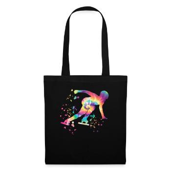 Patineur de vitesse Athlète Patinage de vitesse - Sac en tissu - noir - Devant