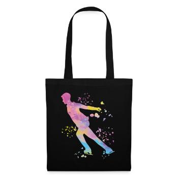 Eiskunstläufer Schlittschuhlaufen Eiskunstlauf - Stoffbeutel - Schwarz - Vorne