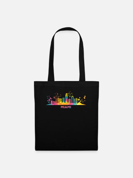 Miamian Skyline Miami - Stoffbeutel - Schwarz