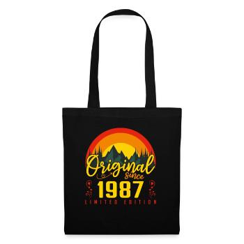 1987 Geburtstagsgeschenk 1987 Jubiläum - Stoffbeutel - Schwarz - Vorne