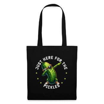 Saure Gurke Pickle Gurken - Stoffbeutel - Schwarz - Vorne