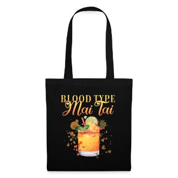 Groupe sanguin Mai Tai Enterrement de vie de jeune fille Barman - Sac en tissu - noir - Devant