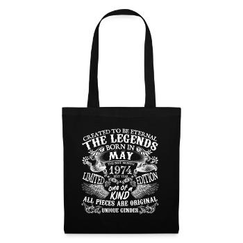 Mai 1974 anniversaire 1974 Mai meilleure année - Sac en tissu - noir - Devant