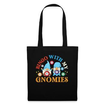 Bingo With My Gnomies Funny Bingo - Tote Bag - black - Front