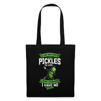Saure Gurke Pickles Lustig - Stoffbeutel - Schwarz - Vorne