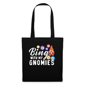 Bingo avec mes gnomies Bingo drôle - Sac en tissu - noir - Devant