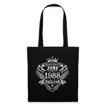Juin 1988 anniversaire Juin 1988 Juin cadeau - Sac en tissu - noir - Devant