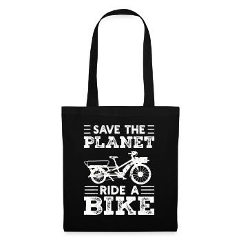 Save The Planet Cargo Bike Cargo Bike - Tote Bag - black - Front