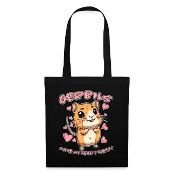Gerbille disant rat de course drôle gerbille cadeau - Sac en tissu - noir - Devant