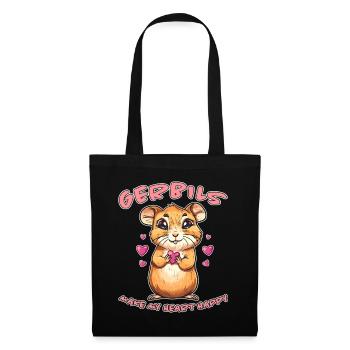 Gerbille disant rat de course drôle gerbille cadeau - Sac en tissu - noir - Devant